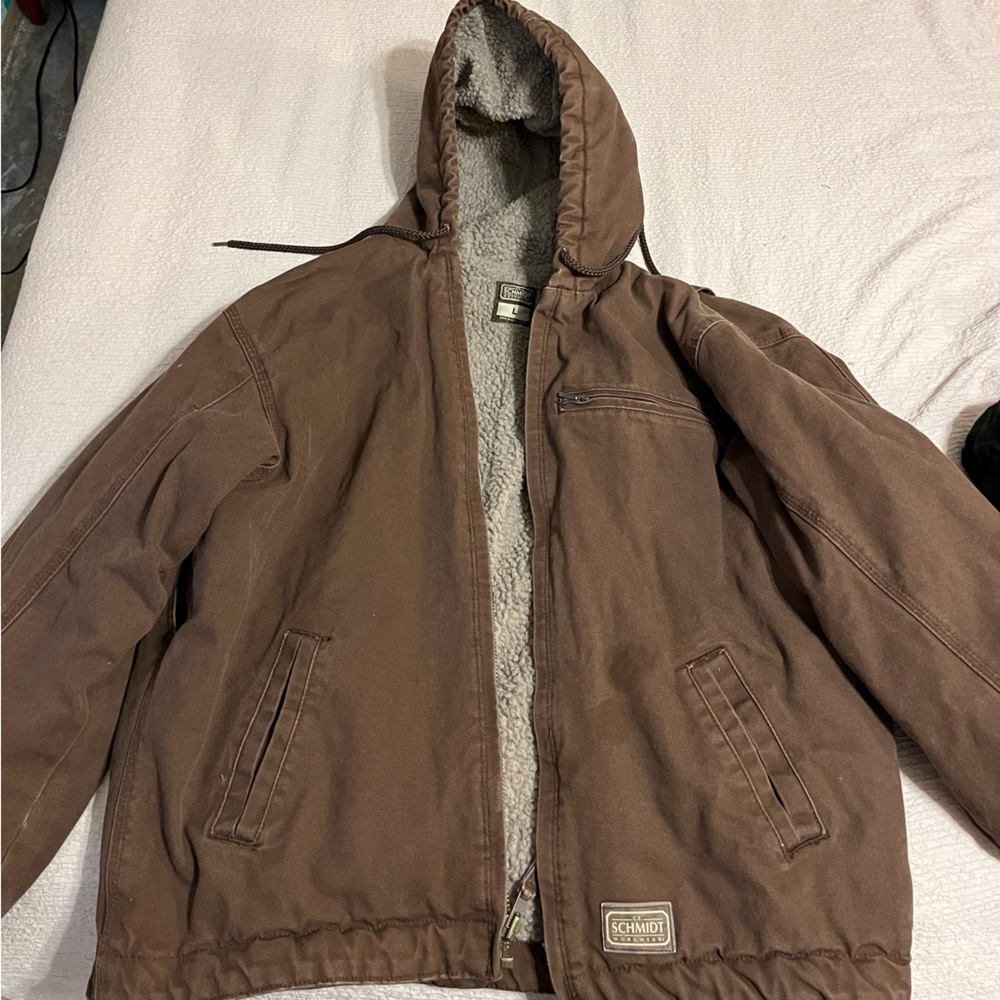 Brown Hooded Lightweight Shirt Jacket